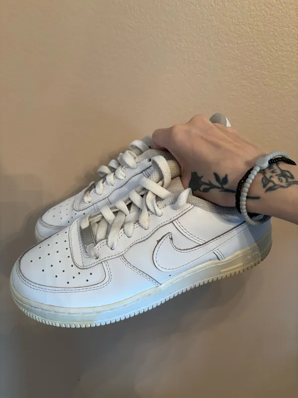 Nike Air Force 1 LE GS 'Triple White' - Image 6