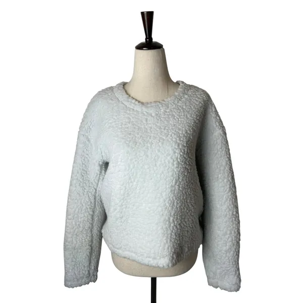 Lululemon Wool Whenever Crew Women 4 Gray‎ Vapor Sherpa Fleece Pullover Gorpcore - Image 2