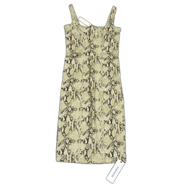 NWT Capulet Lola Bustier‎ Denim Dress Python Snakeskin Print Mob Wife Size Small - Image 3