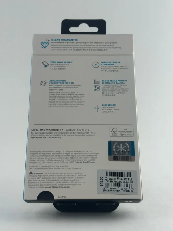 Speck Presidio Perfect-Clear iPhone 16e/15/14/13 Case NWT MSRP: $45.00 - Image 2
