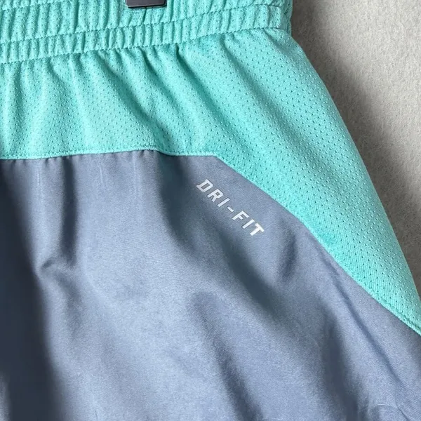 Nike Gym Shorts Dri Fit Lined Running Athletic Gray And Blue Built In Spandex XL - Image 7