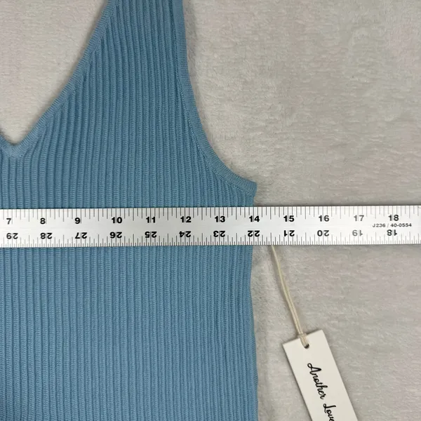 Another‎ Love Noa V Neck Sleeveless Ribbed Knit Top Dusty Blue Small NEW - Image 3