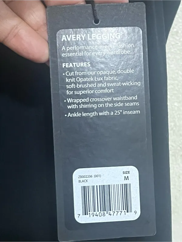 Zobha Avery Leggings Women’s Size M Black Crossover Ruched Waist Ankle NWT - Image 5