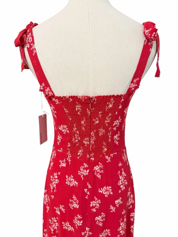 Reformation Nikita Dress in Summer Red Floral Size 8 NWT - Image 6