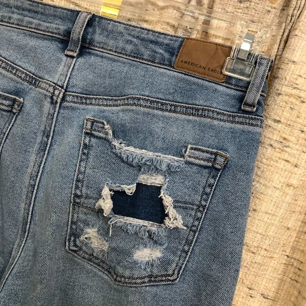 American Eagle High Rise Destroyed Mom Jeans  - Image 10