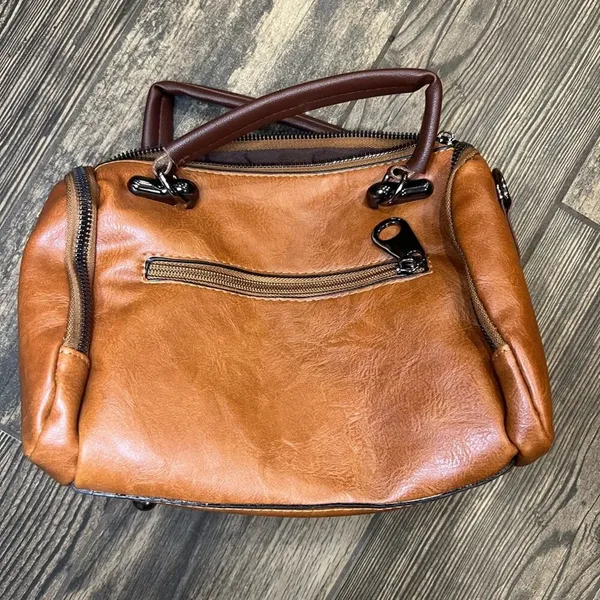 Vegan Leather Handbag Tan - Image 5