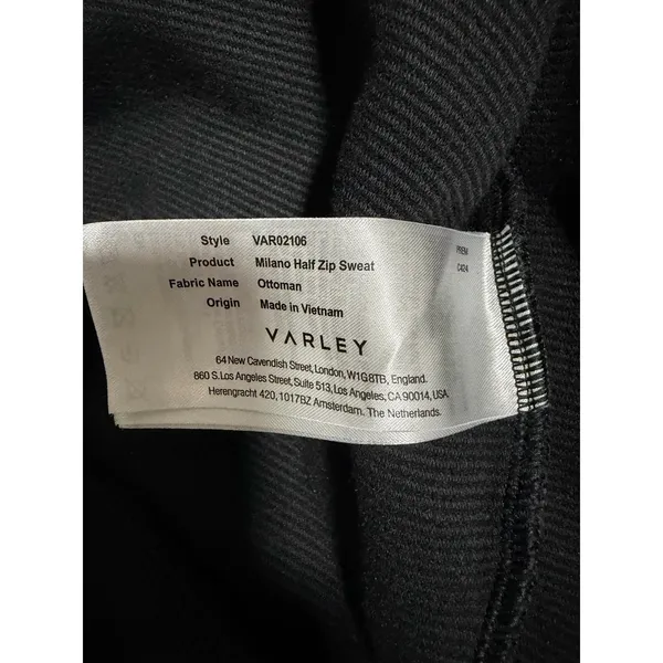 Varley Milano Half‎ Zip Sweat Black Women's Size Medium - Image 15