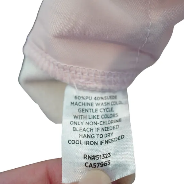 Halogen Faux Leather Pants Women Size 10 Pink Straight Leg Nordstrom High Rise - Image 7