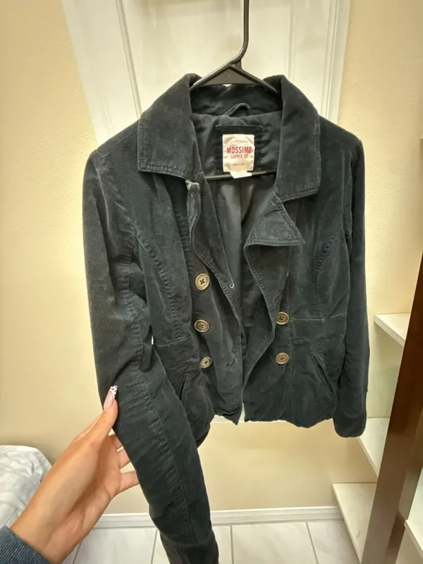 Mossimo Supply Co. Women's Black Corduroy Pea Coat Jacket Size S - Image 3