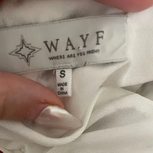 WAYF‎ Plaza Ditsy Floral Tiered Cotton Cut-Out Maxi Dress Sz Small Puff Sleeve - Image 5