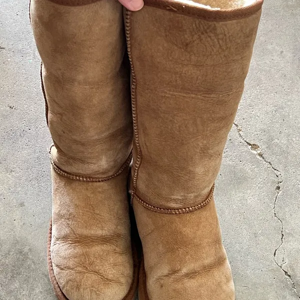 Sheepskin Tan Boots Size 9 - Image 6