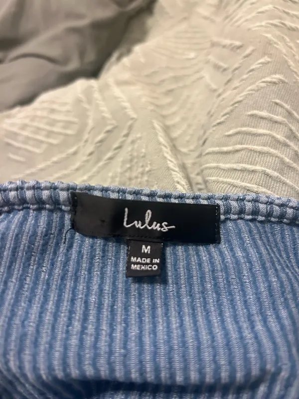 Lulus blue textured ribbed bodysuit  - Image 4