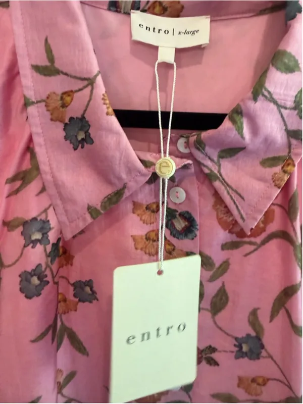 Entro Floral Print Blouse in Pink Size XL - Image 7