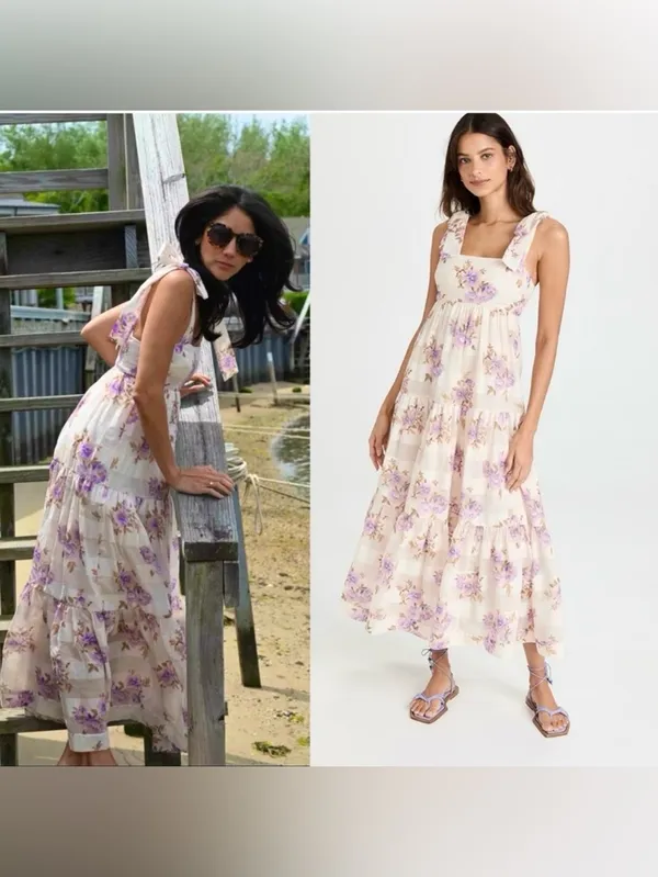 Zimmermann Rosa stripped picnic dress midi floral ruffles size OP/XS - Image 2
