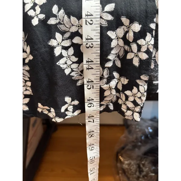 Who What Wear Black Floral Maxi Dress Side Cut Out Tassel Tie Small - Image 8