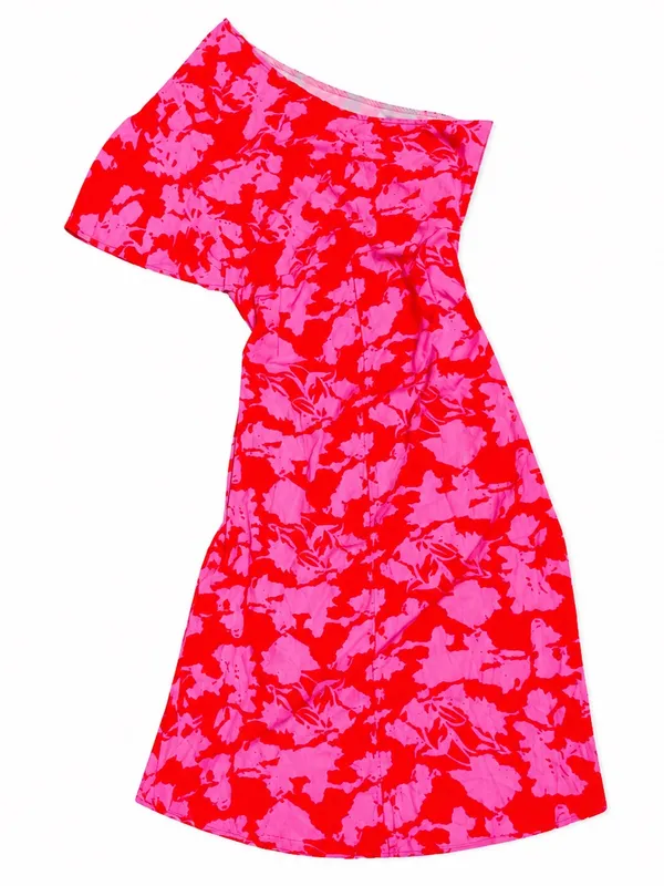 Pink Abstract Floral Wrap Maxi Dress XL Resort Vacation dopamine dressing - Image 4