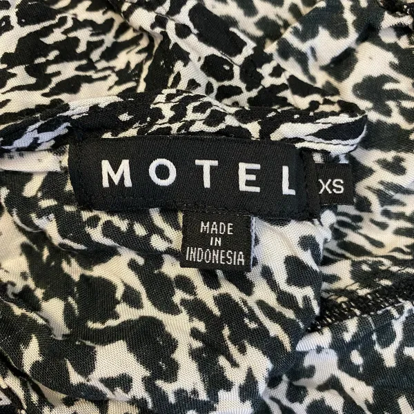 Motel Rocks Leopard Print Tie Back‎ Halter Top Womens Size XS Black White - Image 2