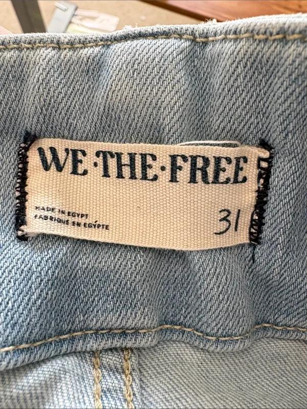 Free People We the Free Jayde Super High Rise Flared Jeans Light Wash Sz 31 - Image 7