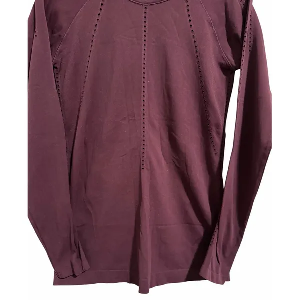 Athleta Foothill Seamless Long Sleeve Fitted Laser Cut Top Women's Size Small - Image 5