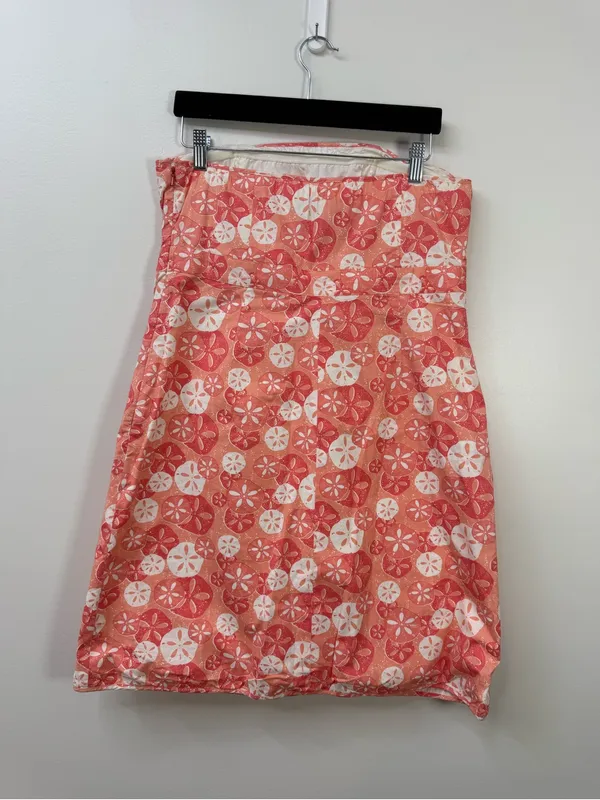 Vineyard Vines Coral and White Strapless Mini Summer Dress size 12 - Image 3
