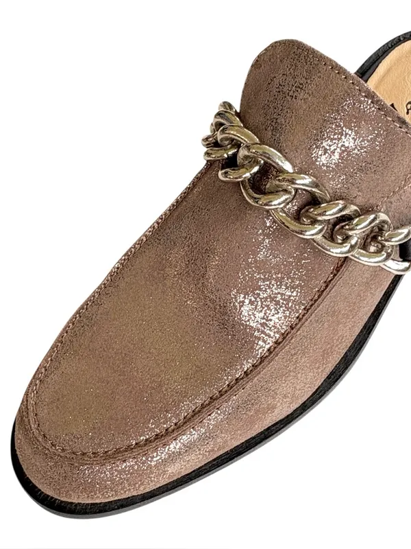 EUC Free People Leather Vida Mules Metallic Hold Size 9.5 - Image 5