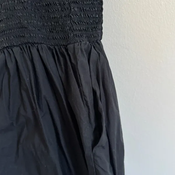 J. Crew Friday Cotton Poplin Dress Size Large Petite smocked Black - Image 5