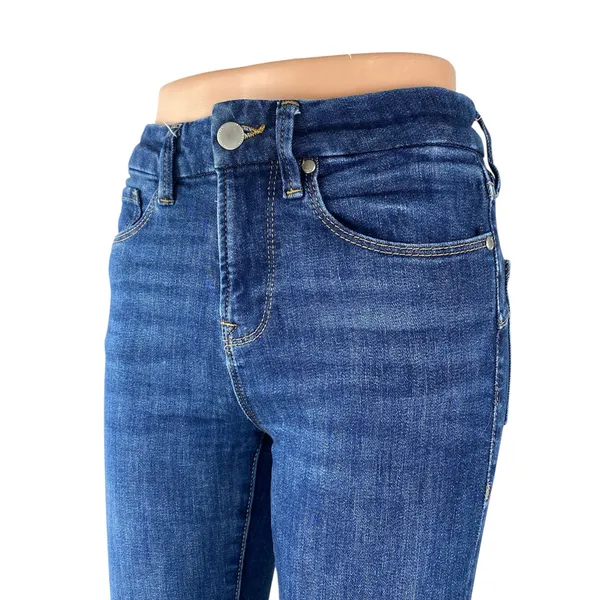 Zara Women's Blue High Waisted Slim Medium Wash Flare Bootcut Denim Jeans Size 2 - Image 2