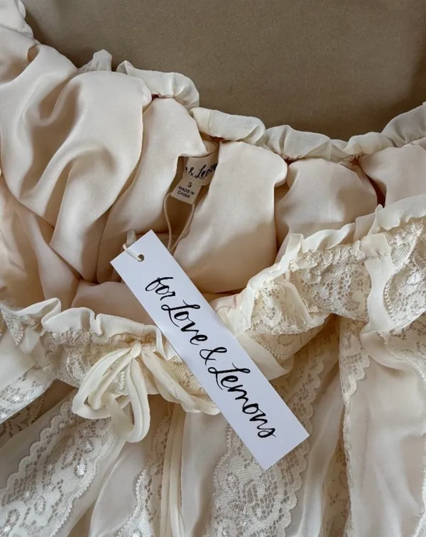For Love and Lemons Juniper Set Cream lace blouse and shorts set with florSmall NWT For Love and Lemons Juniper Set Cream lace blouse and shorts set Size Small NWT - Image 10
