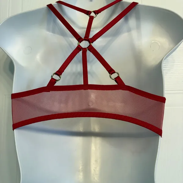 Victoria's Secret Bombshell Bra Womens‎ 32C Red Lace Strappy Front Close LNEW - Image 5