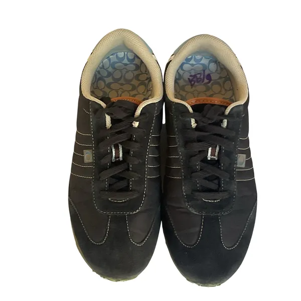 Vintage Coach Sneakers Nikki Black Suede Nylon Women’s 7 Retro 2000s Y2K - Image 3