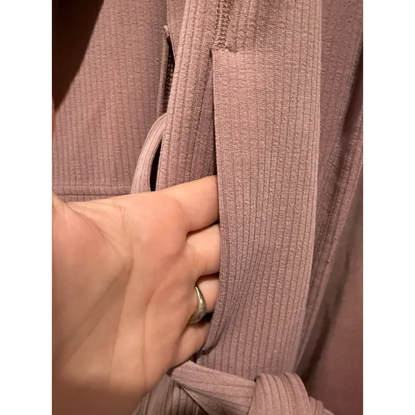 Lululemon Ribbed Softstreme Belted Wrap Robe Size 4 Twilight Rose Pink Cardigan - Image 5
