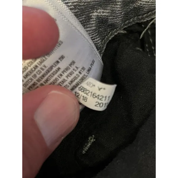 American Eagle Outfitters Mom Jeans Womens 00 Gray Acid Wash Distressed Denim - Image 11