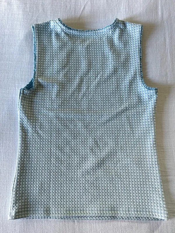 Gap Gingham Pointelle Shell Tank Top, Med - Image 9