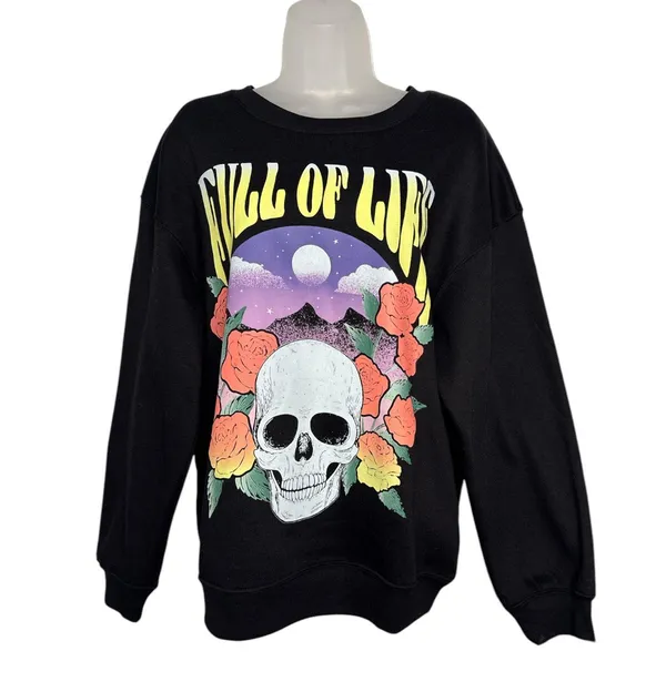 Full of Life “skull” Graphic Fleece Sweatshirt - Image 5