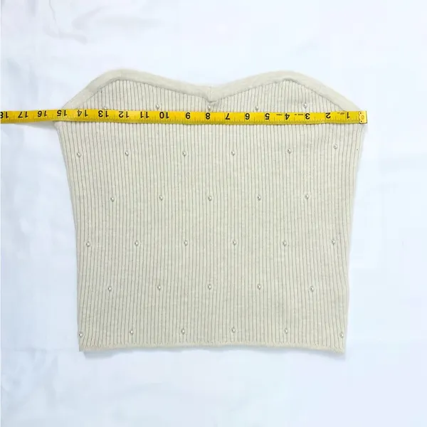 NWOT Aerie Pearl Ribbed Sweater Tube Top - Heather Frost - XL - Image 11