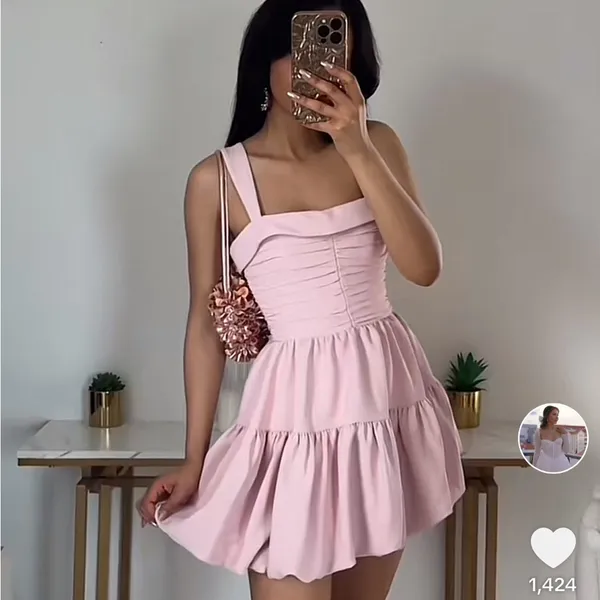 Zara Blush Pink Mini Dress NWT‎ Size XS Bubble Hem Back Zip Preppy Homecoming - Image 8