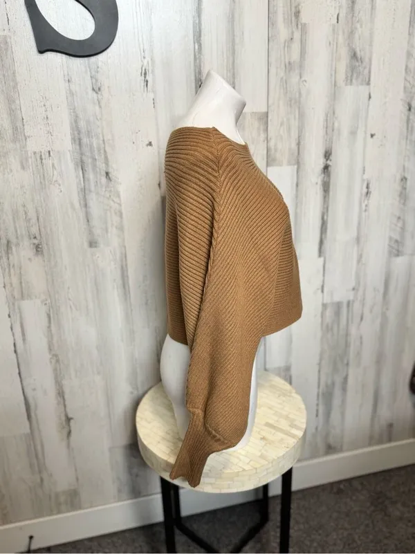 Altar'd State Batwing Cropped Sweater Womens Extra Small Camel Brown Knit - Image 7