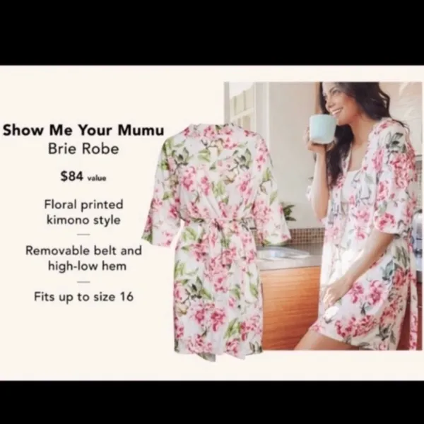 Show Me Your MuMu Womens Brie Robe Garden Of Bloom OS Floral Lightweight - Image 9