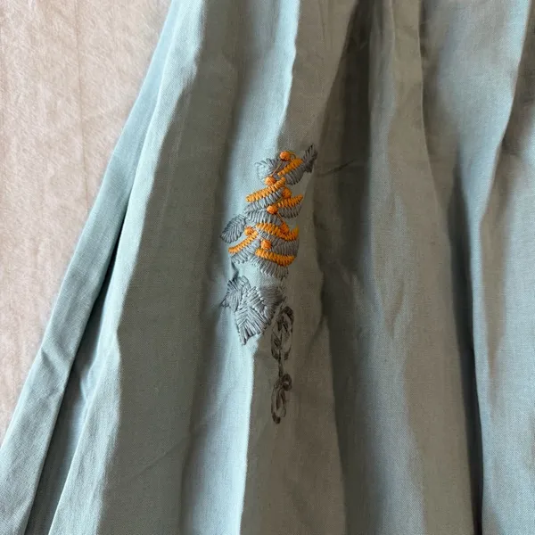 Women's Maxi Embroidered Pull On Waist Skirt Side Slit Size M #260668 - Image 2