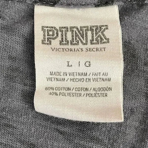 Victorias Secret Pink I Hate Running Graphic Tank Black Grey Aztec Green L #1231 - Image 7