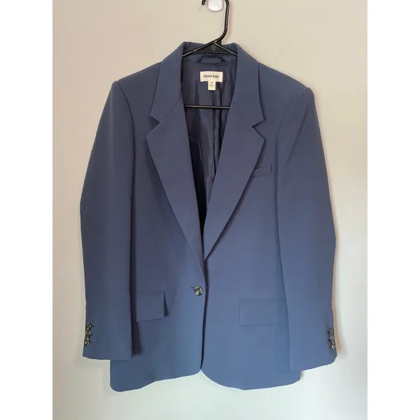 NWOT Open Edit Oversized Single Breasted Blazer Navy Blue Size XS - Image 2