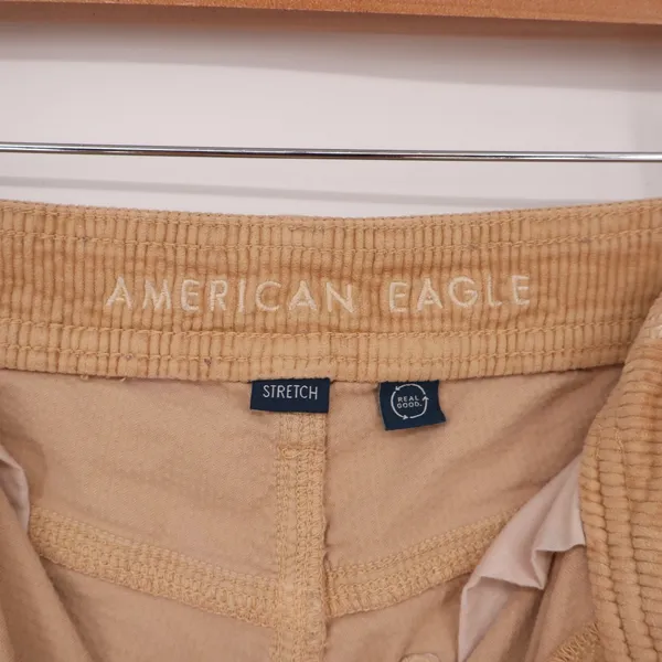 American Eagle Cargo Pants Womens 4 Super High-Rise Baggy Wide Leg Tan Good - Image 2