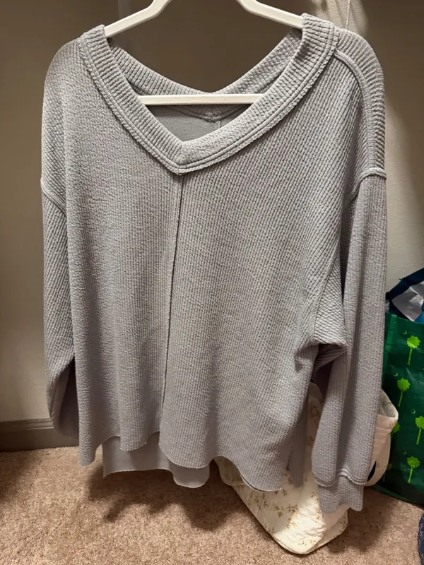 Aerie Wonder Textured V-Neck Sweater - Image 2