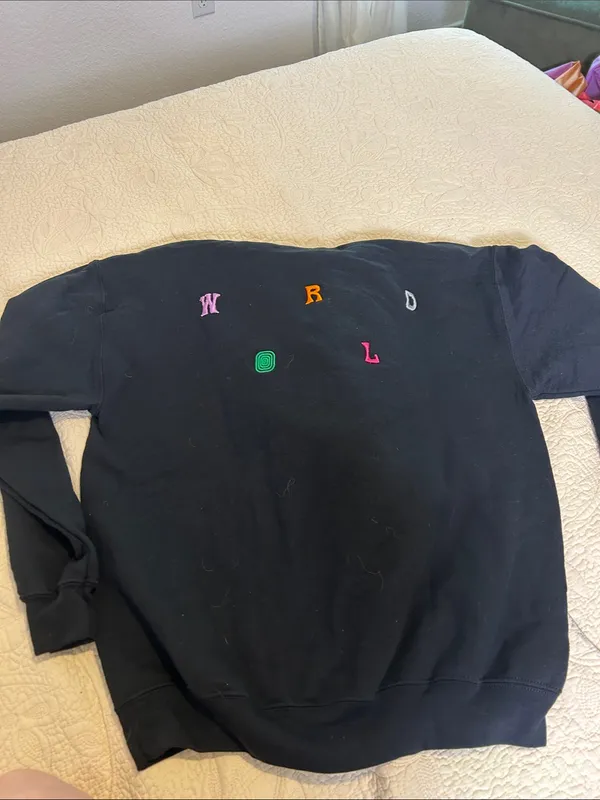 Astroworld Black Hoodie with Embroidered Letters - Image 5