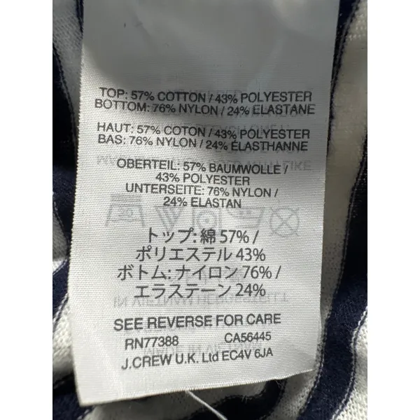 J.Crew Striped Bodysuit Top Nautical Casual Layering‎ Tee Shirt L - Image 4