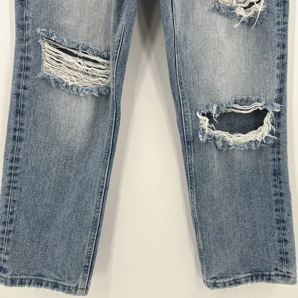 Vervet Belvoir Jeans Size 24 Super High Rise Button Fly‎ Distressed Straight Leg - Image 4