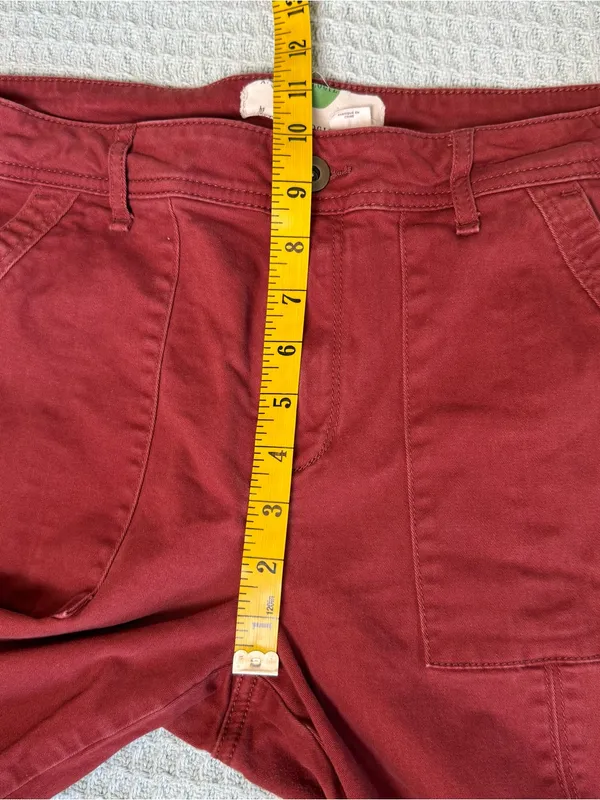 By Anthropologie Jefferson Slim Utility Chino Pants Womens 31 Brick Red Twill - Image 6