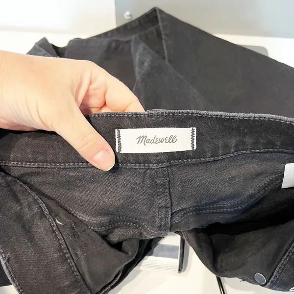 Madewell The Tall Longline Comfort Stretch Straight Leg Jeans Black Frost 26 T - Image 2