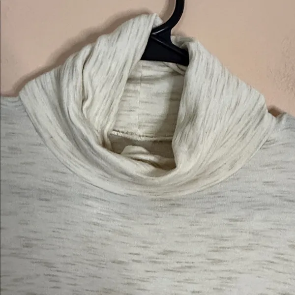 Abercrombie & Fitch Heathered Cream Turtleneck Long-Sleeve Dress - Image 3