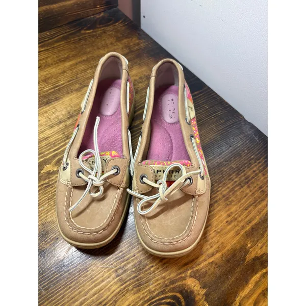Sperry Tan And Pink Loafers Size‎ 5.5 - Image 3